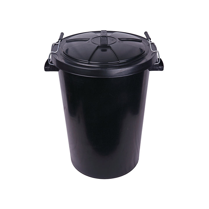 Berties Dustbin with Lid Black 90L