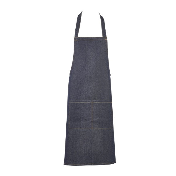 Genware Unwashed Denim Bib Apron 70x90cm