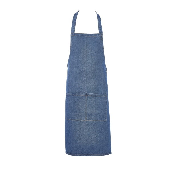 Genware Washed Denim Bib Apron 70x90cm