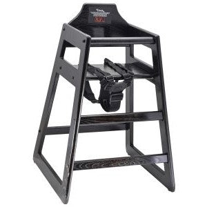 Genware Wooden High Chair Dark Wood