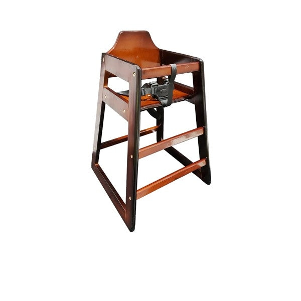 Genware Wooden High Chair Dark Wood
