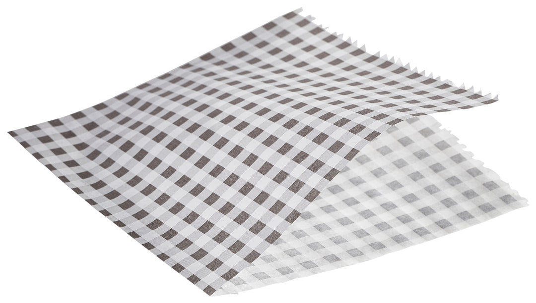 Berties Greaseproof Paper Bags Gingham Black 17.5cm