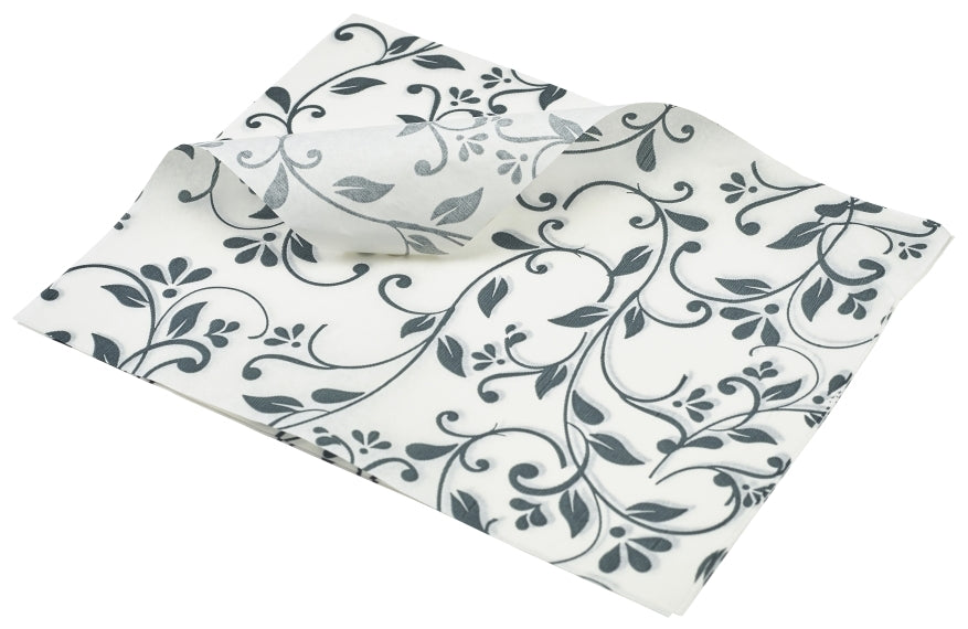 Berties Greaseproof Paper Floral Grey 25x20cm
