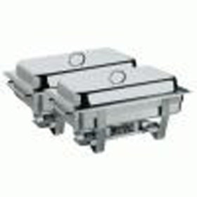 Genware Stainless Steel Value Chafing Dish Twin Pack