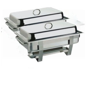 Genware Stainless Steel Value Chafing Dish Twin Pack