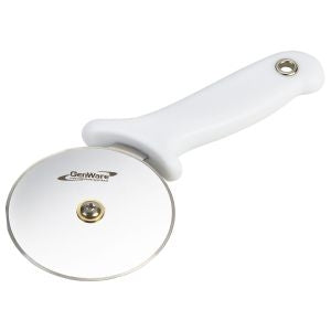 Genware White Handle Pizza Cutter 100mm Wheel