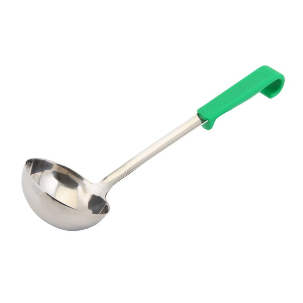 Genware Buffet Soup Ladle Green Handle 20cl/7oz
