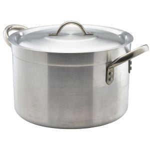 Genware Aluminium Medium Duty Stewpan and Lid 22cm, 5.5L