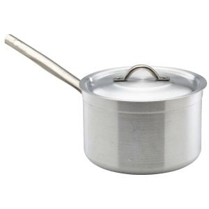 Genware Aluminium Medium Duty Saucepan and Lid 20cm, 4L