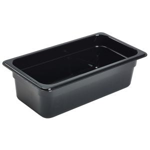 Genware Polycarbonate Black Gastronorm 1-3 100mm deep