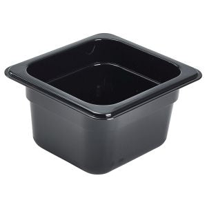 Genware Polycarbonate Black Gastronorm 1-6 100mm deep