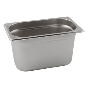 Genware Stainless Steel Gastronorm 1-4 100mm Deep