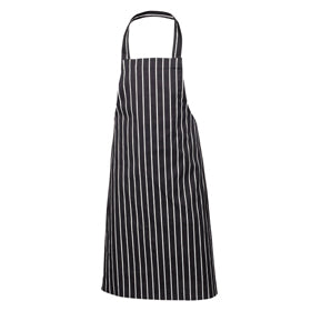 Genware Bib Apron Butchers Stripe Blue and White 70cm x 100cm