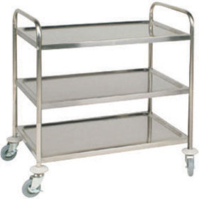 Berties Stainless Steel Clearing Trolley 3 Tier 86x53x93cm