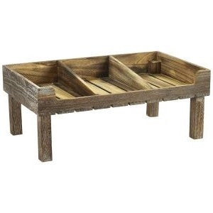 Genware Wooden Display Crate Stand Rustic 53x32x21cm