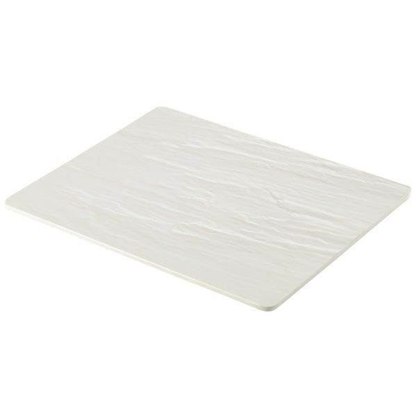 Genware Slate Effect Melamine Platter White GN 1/2