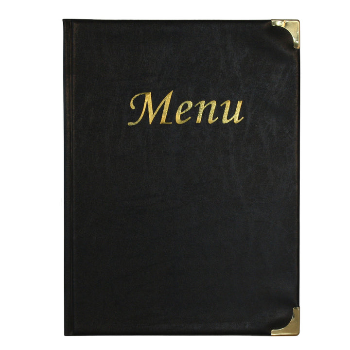 Berties Basic A5 Menu Cover Black 8 Pages