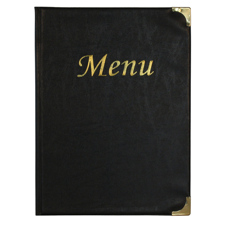 Berties Basic A4 Menu Cover Black 8 Pages