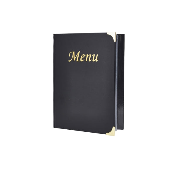 Berties Basic A4 Menu Cover Black 8 Pages