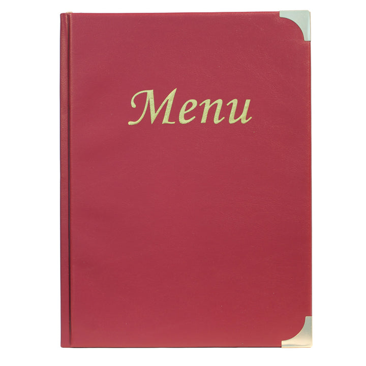 Berties Basic A4 Menu Cover Wine Red 8 Pages