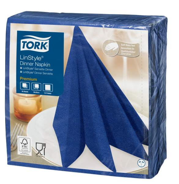 Tork Linstyle Blue Dinner Napkin 39cm