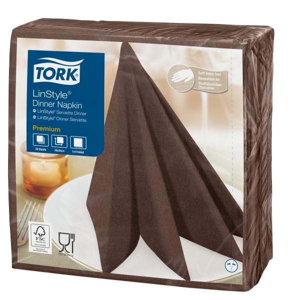 Tork Linstyle Cocoa Dinner Napkin 39cm