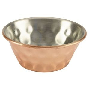 Genware Copper Plated Ramekin Hammered 4.3cl-1.5oz