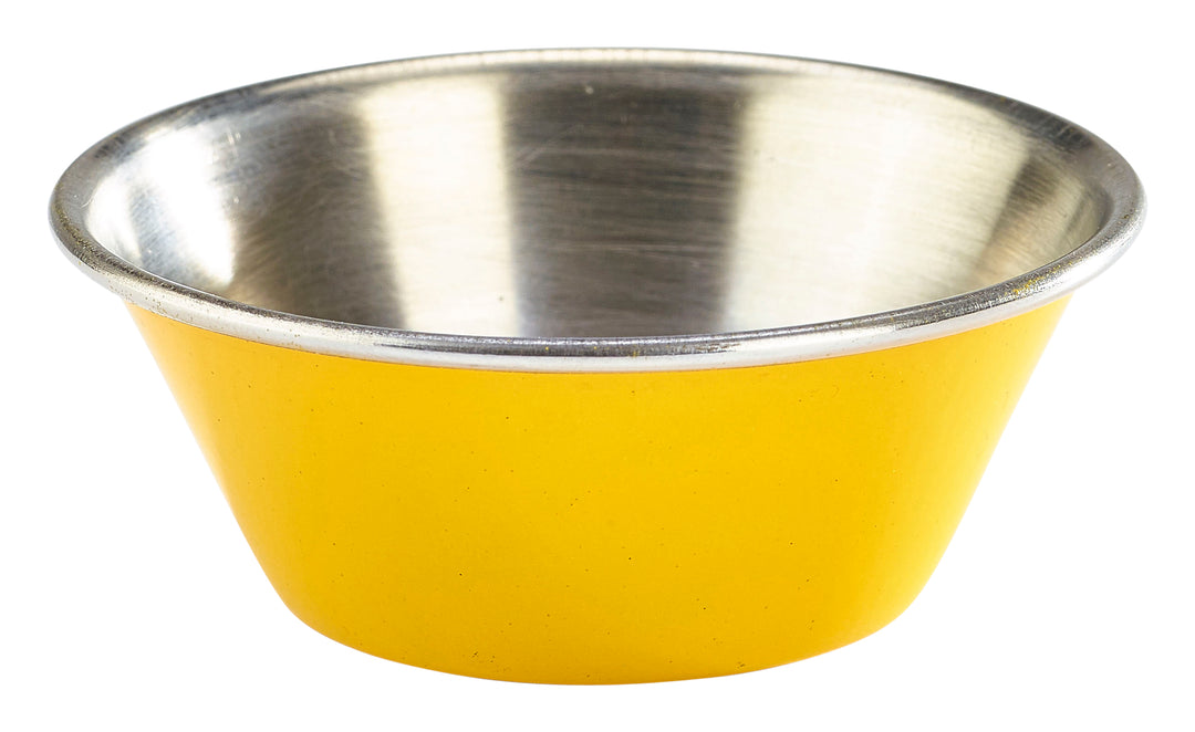 Genware Stainless Steel Ramekin Yellow 4.3cl-1.5oz