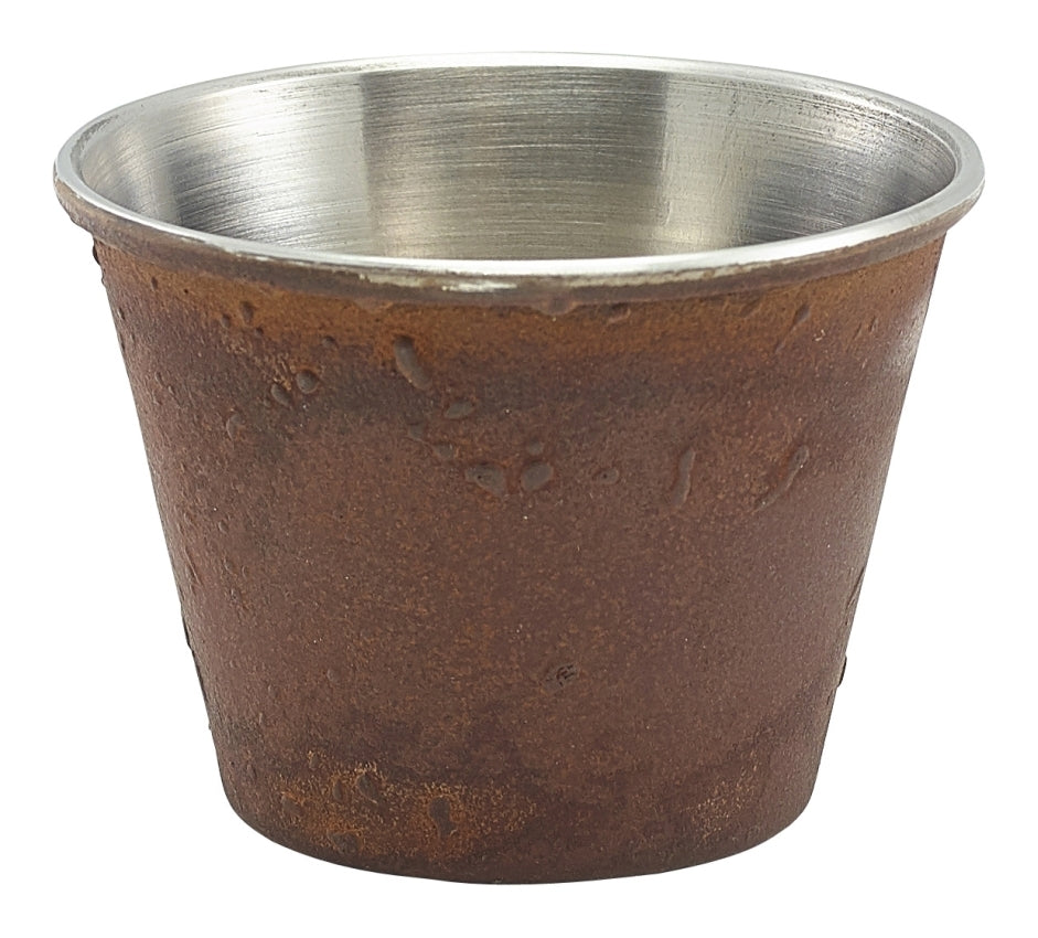 Genware Stainless Steel Ramekin Rust Effect 7cl-2.5oz