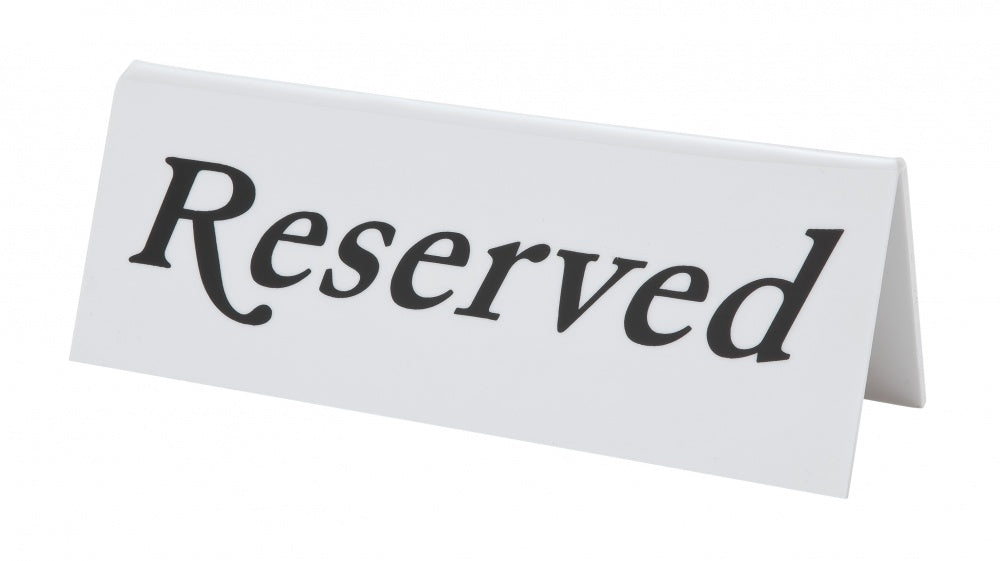 Berties Plastic "RESERVED" Table Sign