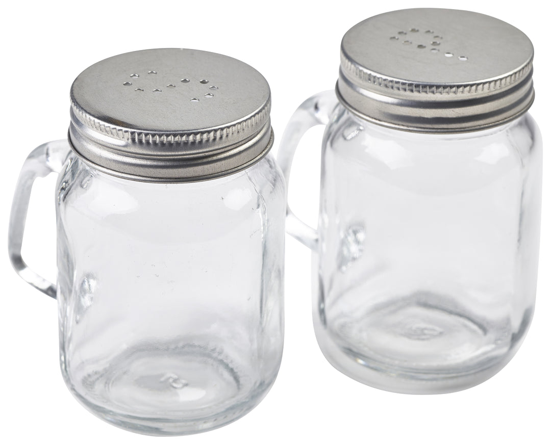 Genware Mason Jar Salt & Pepper Set 85mm