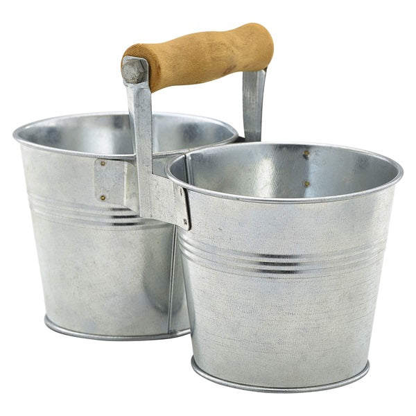 Genware Galvanised Steel Combi Serving Buckets 10cm Diameter