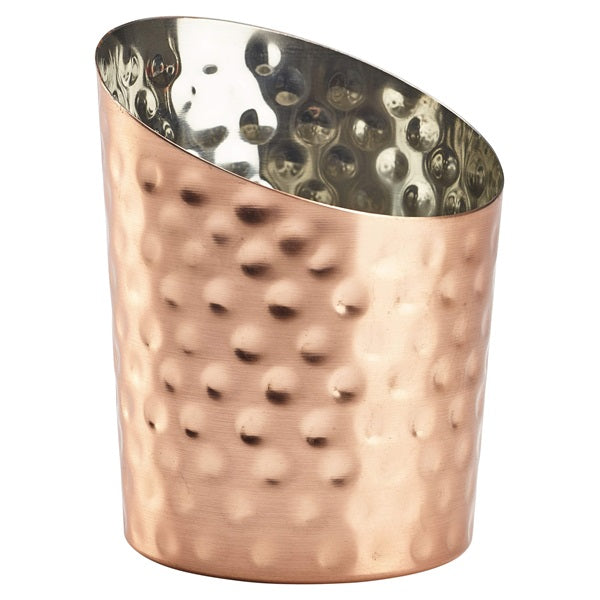 Genware Copper Hammered Angled Cone  11.6x9.5cm