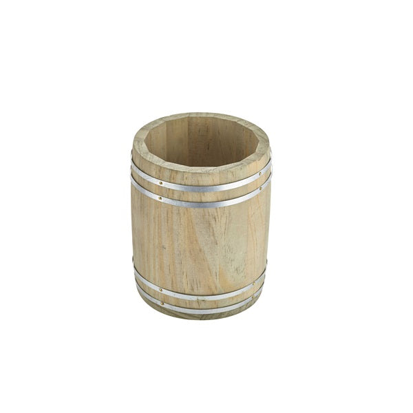 Genware Miniature Wooden Barrel 13.5x11.5cm Diameter
