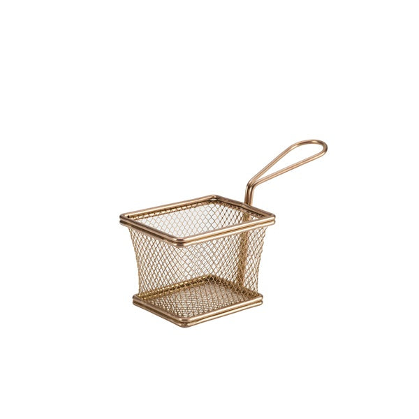 Genware Copper Serving Fry Basket 10x8x7.5cm