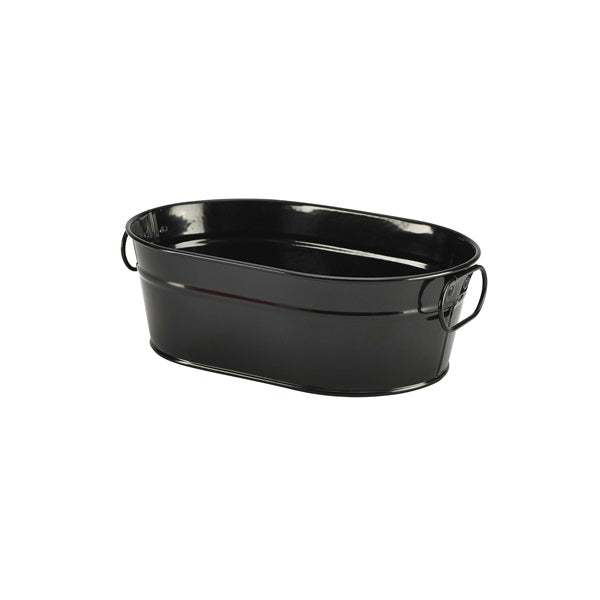 Genware Galvanised Steel Black Serving Bucket 23x15x7cm