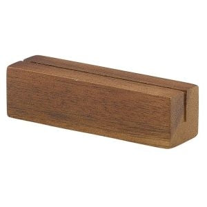Genware Acacia Wood Sign Holder 9x3x3cm