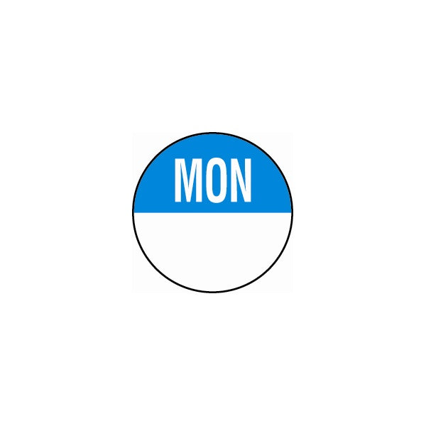 Berties 19mm Monday Removable Day Labels
