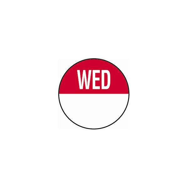Berties 19mm Wednesday Removable Day Labels