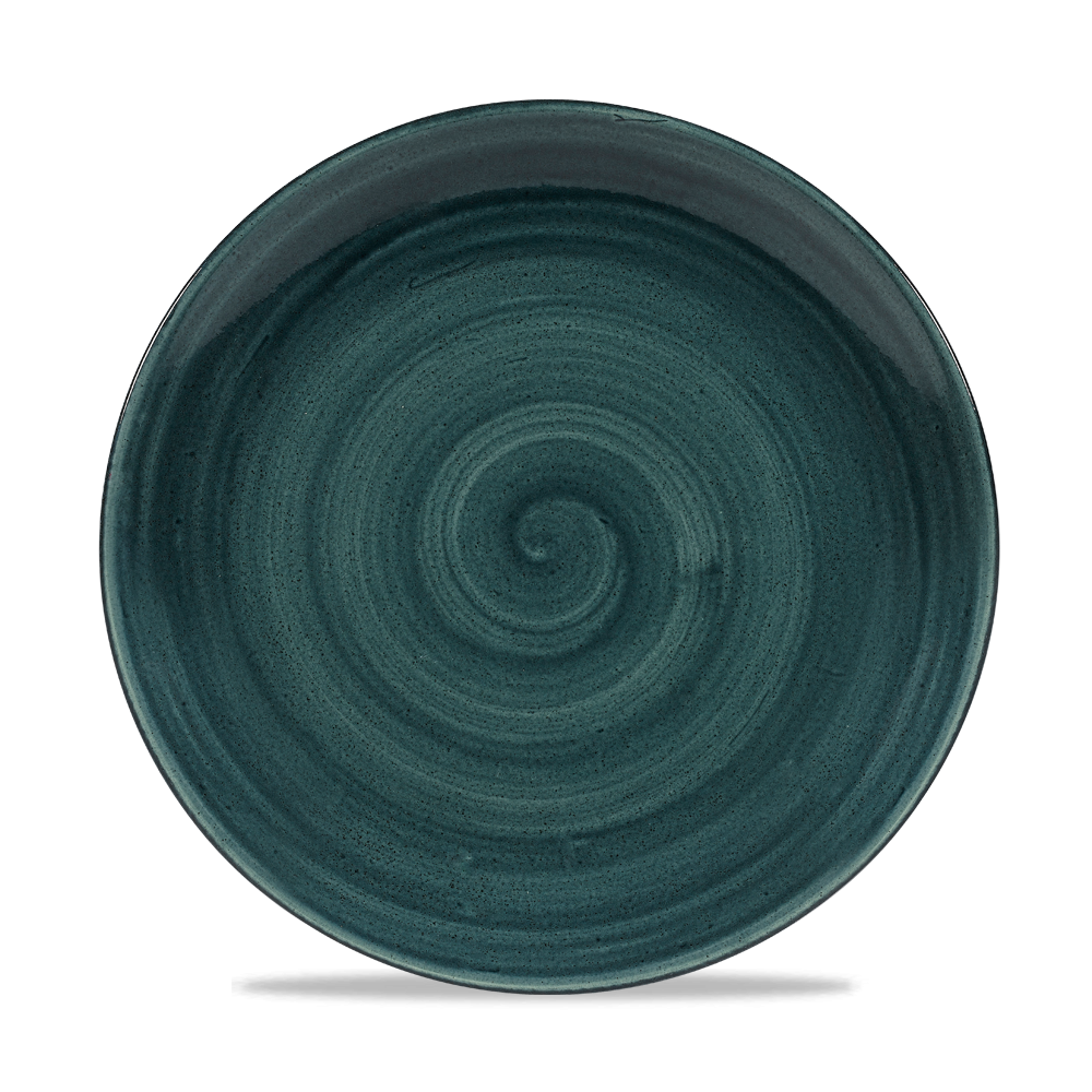 Churchill Stonecast Patina Intermediate Coupe Plate Rustic Teal 26cm-10.25"