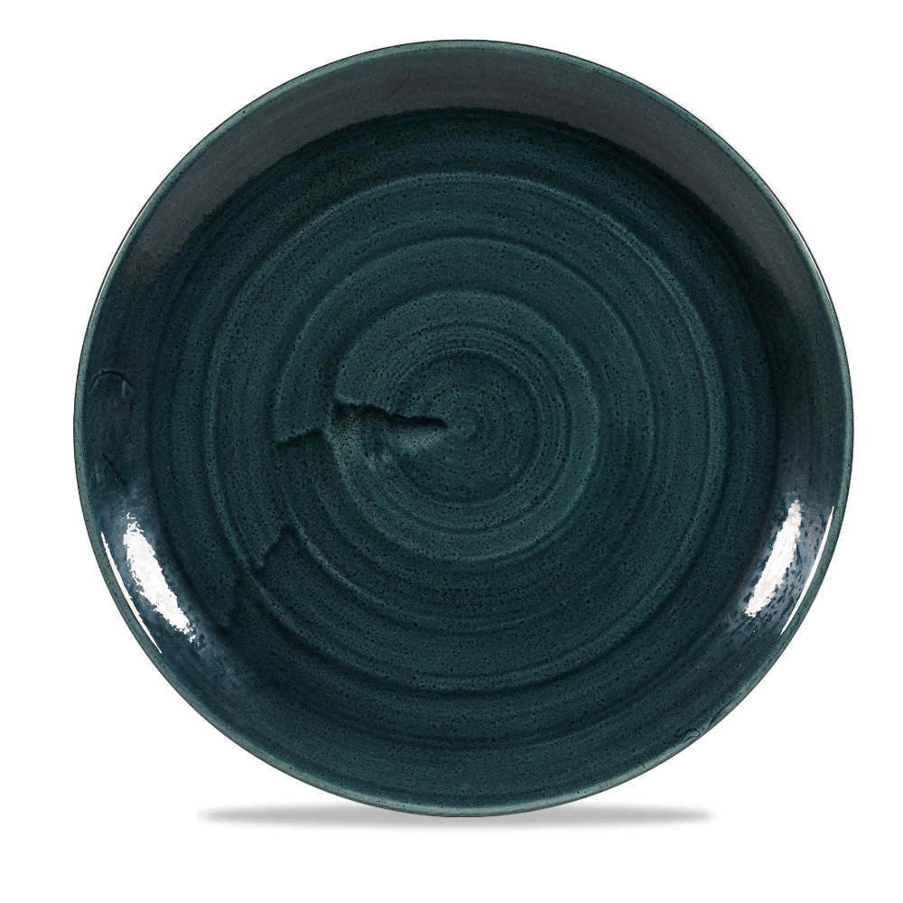 Churchill Stonecast Patina Large Coupe Plate Rustic Teal 28.80cm-11.25"