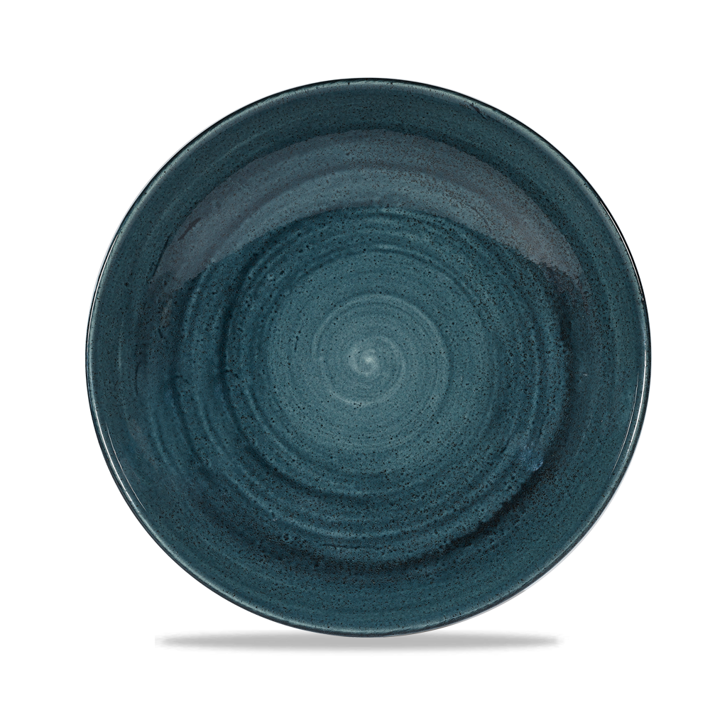 Churchill Stonecast Patina Large Coupe Pasta Bowl Rustic Teal 113.6cl-40oz 24.8x3.6cm