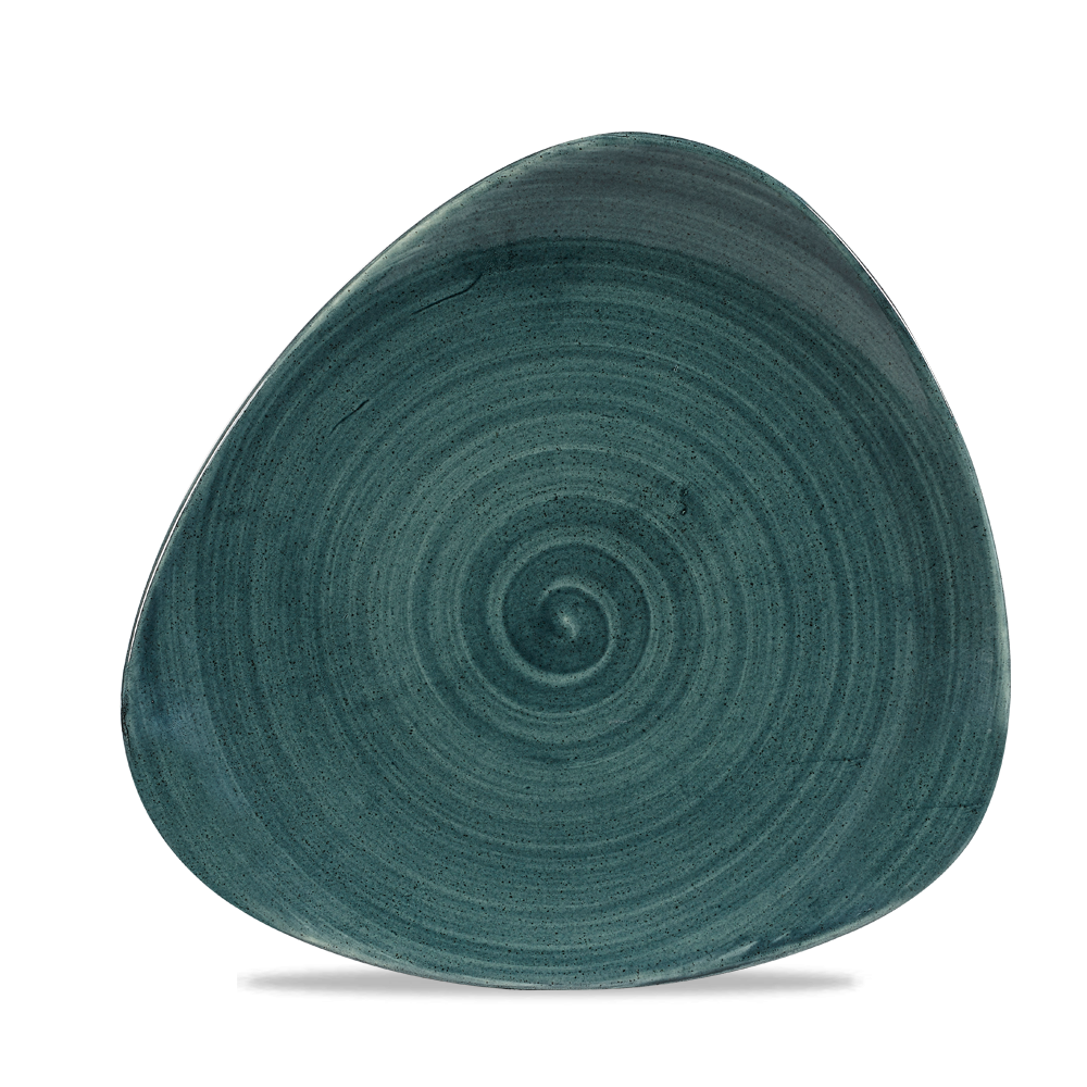 Churchill Stonecast Patina Trianlge Plate Rustic Teal 22.90cm-9"