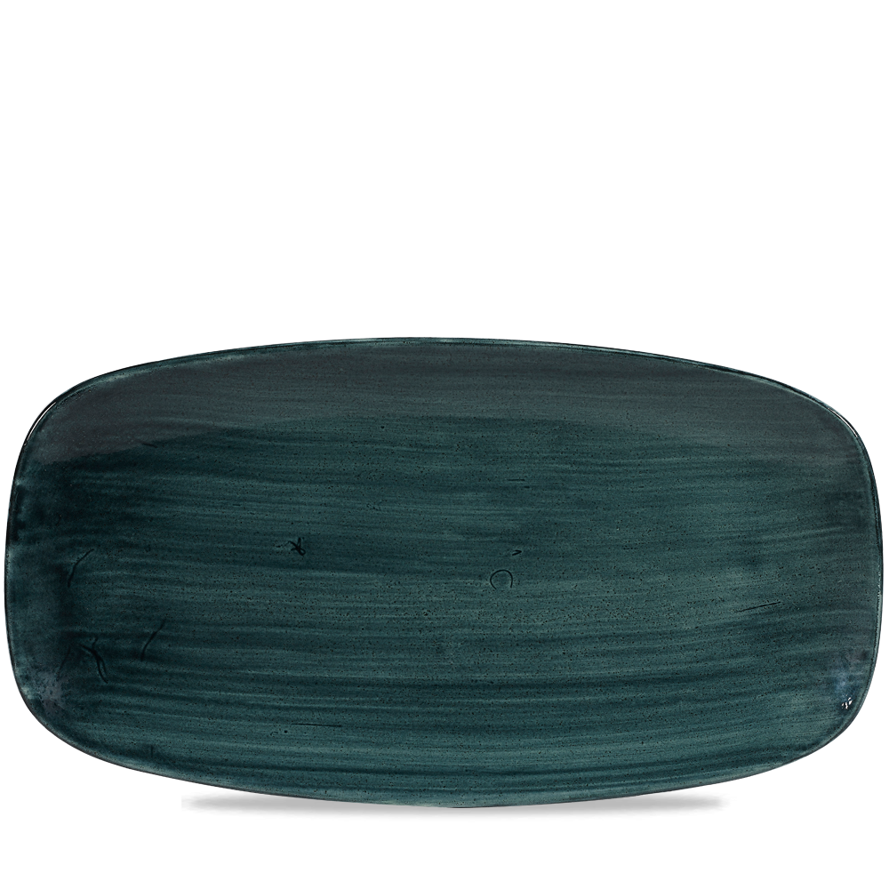 Churchill Stonecast Patina Chef's Oblong Platter Rustic Teal 35.5x18.9cm 