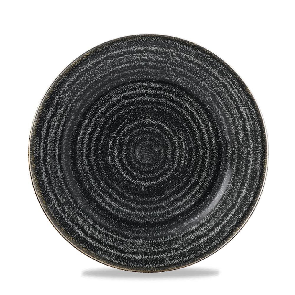 Churchill Studio Prints Homespun Rimmed Plate Charcoal Black 21cm-8.25"