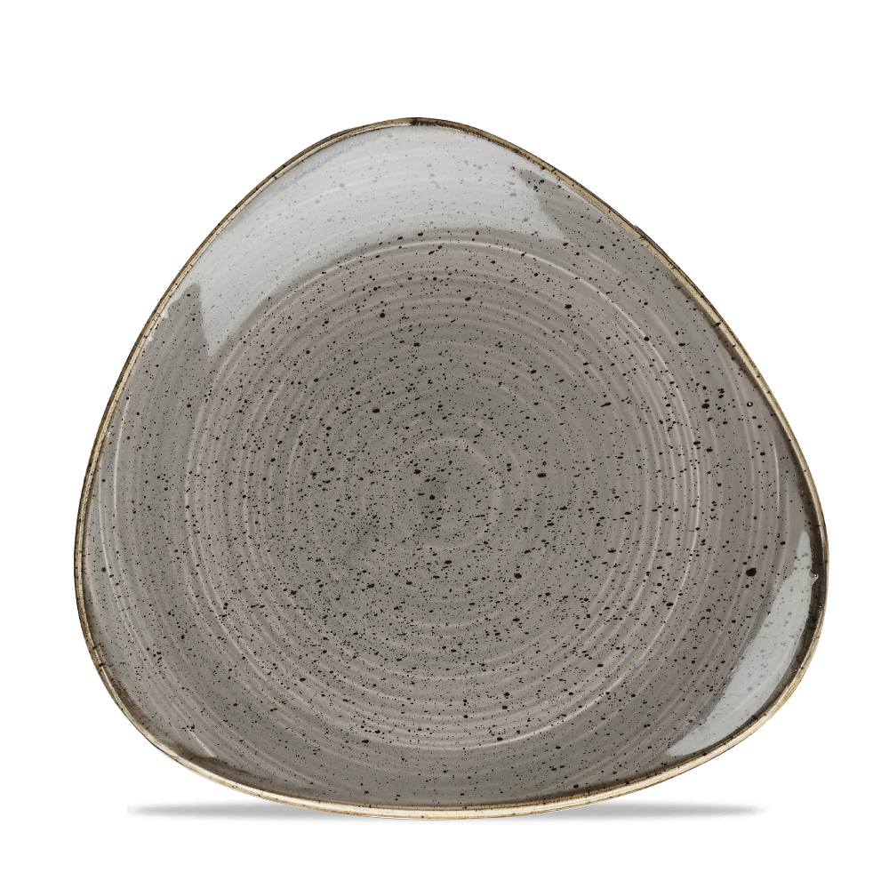 Churchill Stonecast Triangle Plate Peppercorn Grey 19.2cm-7.6"