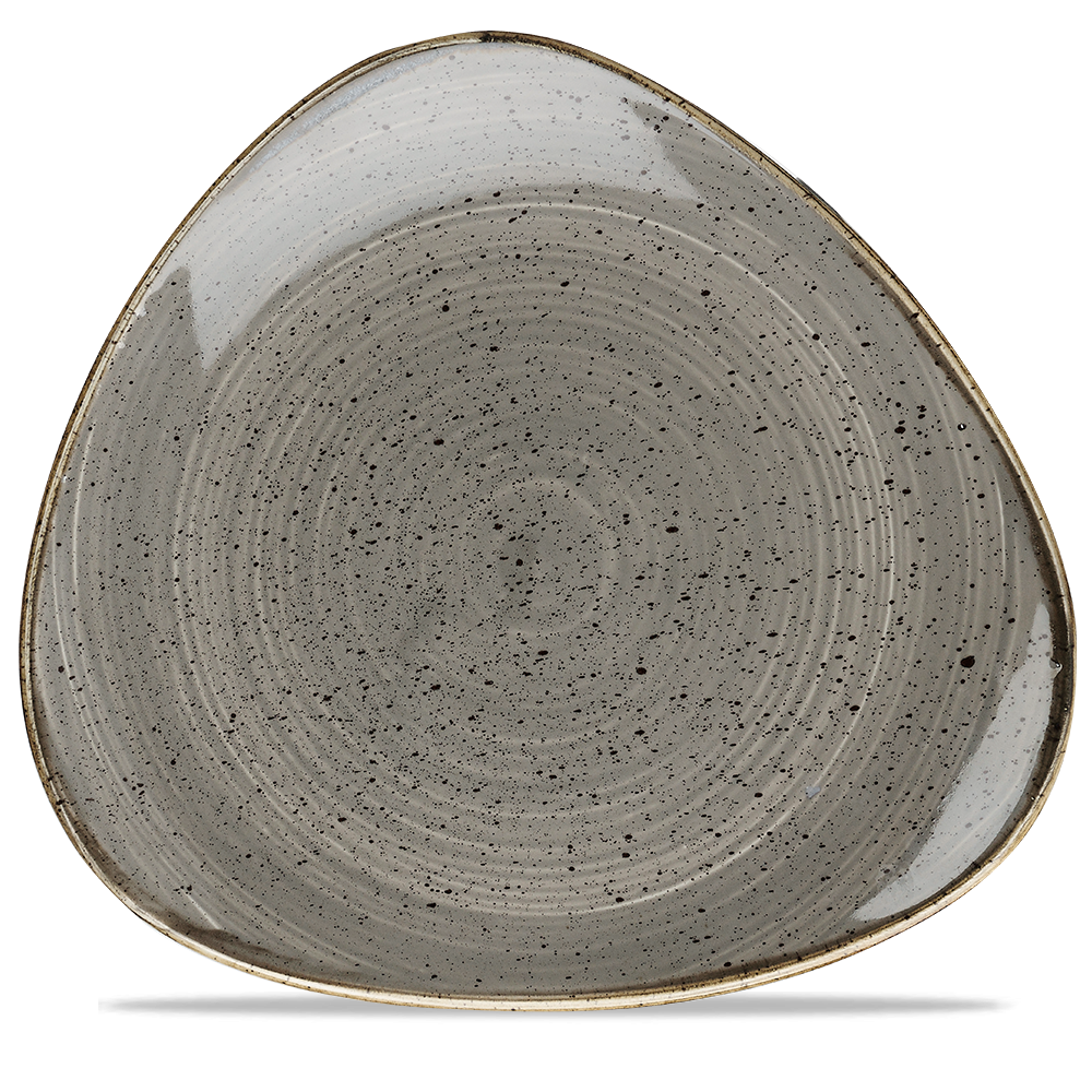 Churchill Stonecast Triangle Plate Peppercorn Grey 31.1cm-12.2"