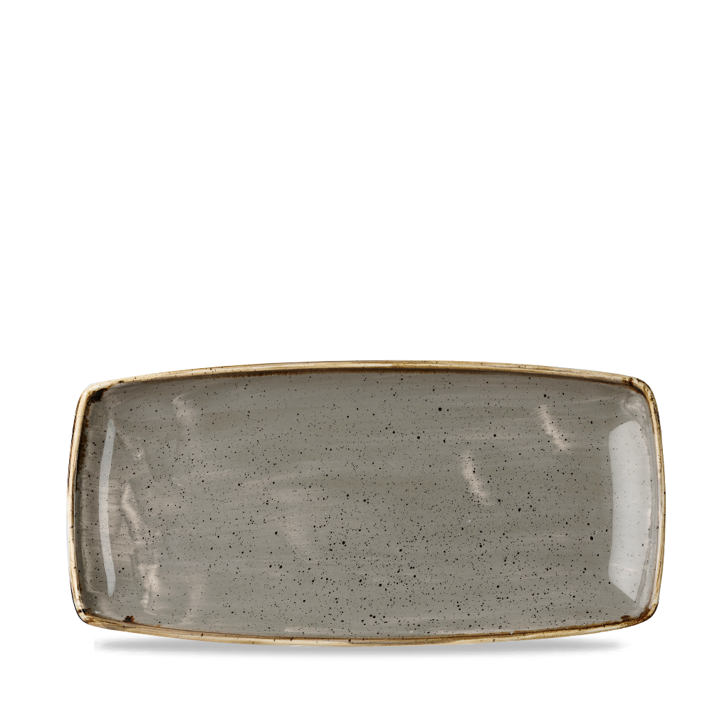 Churchill Stonecast Oblong Plate Peppercorn Grey 29.5x15cm-11.4x5.9"