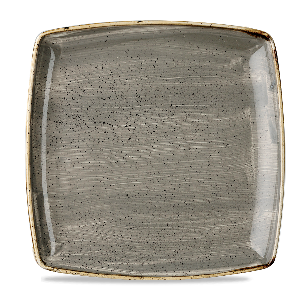 Churchill Stonecast Deep Square Plate Peppercorn Grey 26.8cm-10.6"