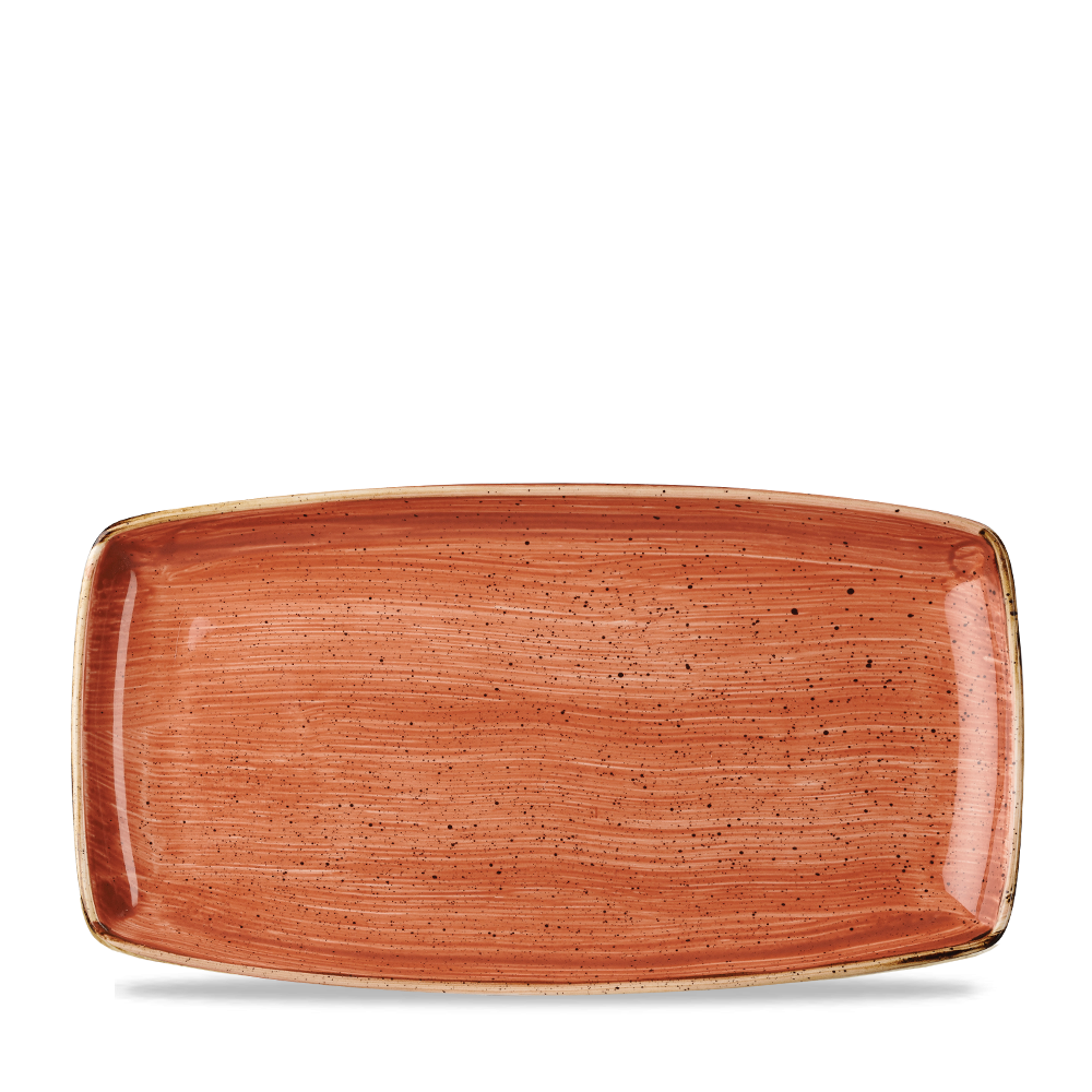 Churchill Stonecast Oblong Plate Spiced Orange 35x18.5cm-13.75x7.3"